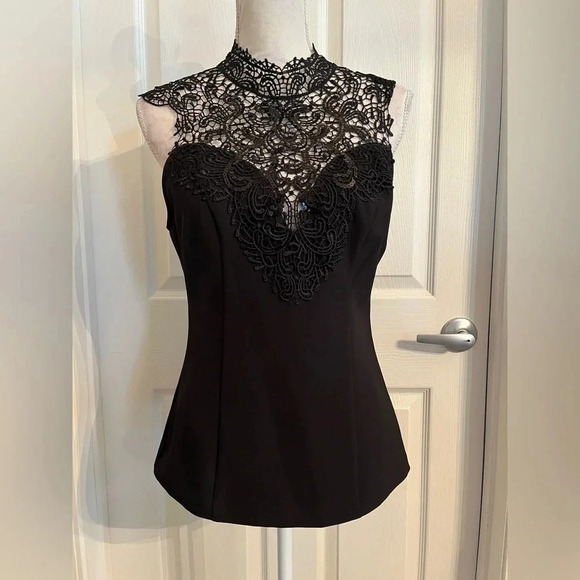 Bebe Crochet Sequence‎ Designed Black Top Medium - Picture 8 of 10